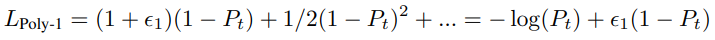 PolyLoss : A new framework for loss functions